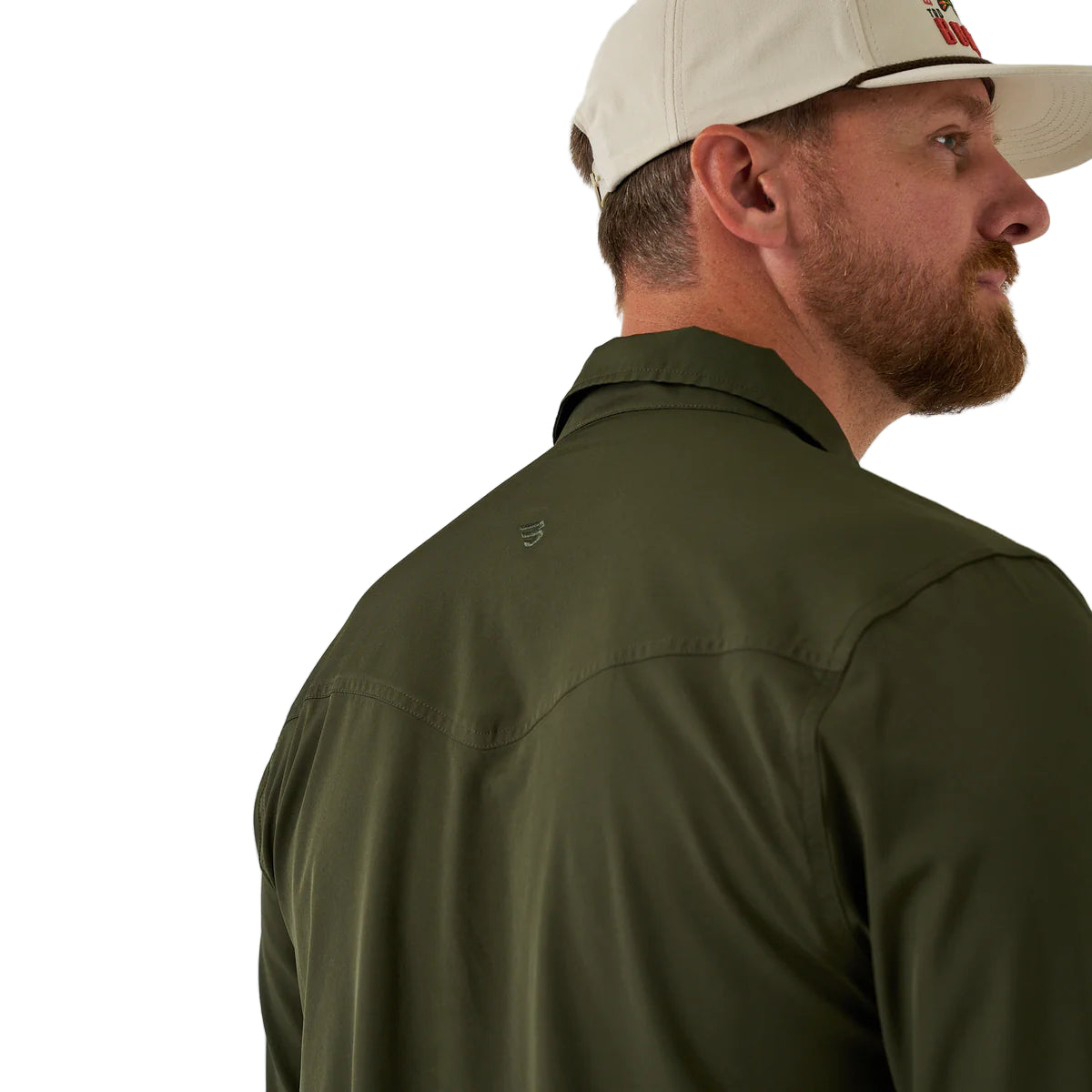 Men's Burlebo Mallard Green Long Sleeve Performance Western Shirt