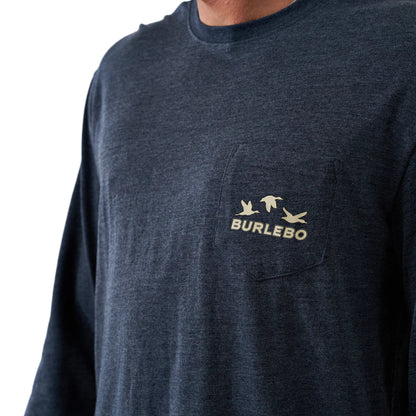 Men's Burlebo Long Sleeve Navy Burlebo Shotgun T-shirt