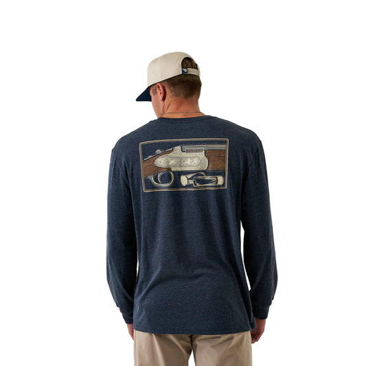 Men's Burlebo Long Sleeve Navy Burlebo Shotgun T-shirt