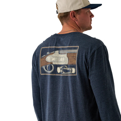 Men's Burlebo Long Sleeve Navy Burlebo Shotgun T-shirt