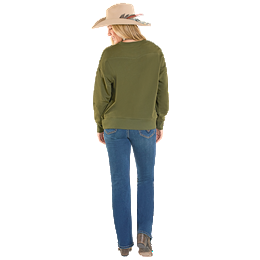 Women's Panhandle Hunter Green Stitch Sweater LW32T07937
