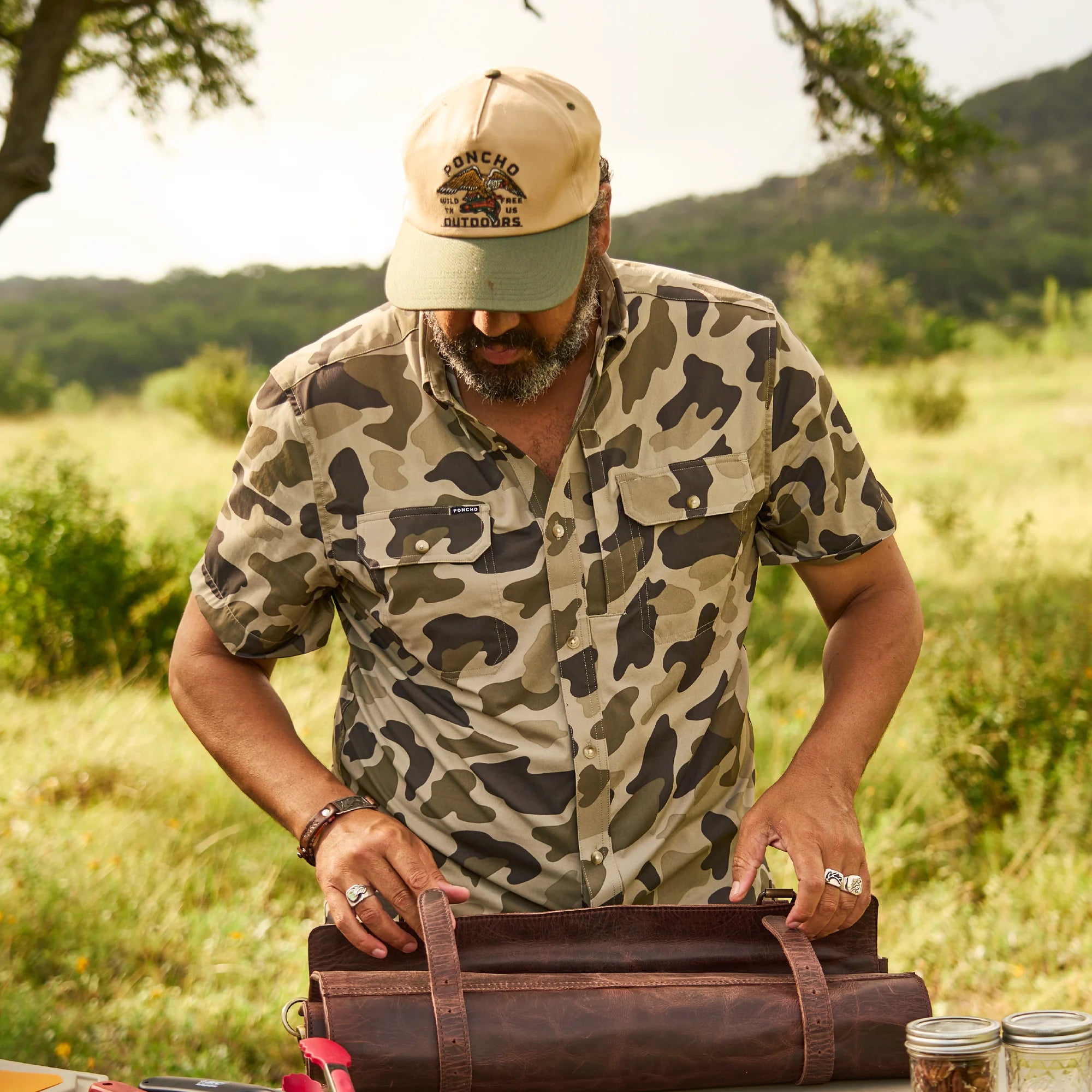 Poncho Men's "The Cuernavaca" Short Sleeve Button Up Shirt 