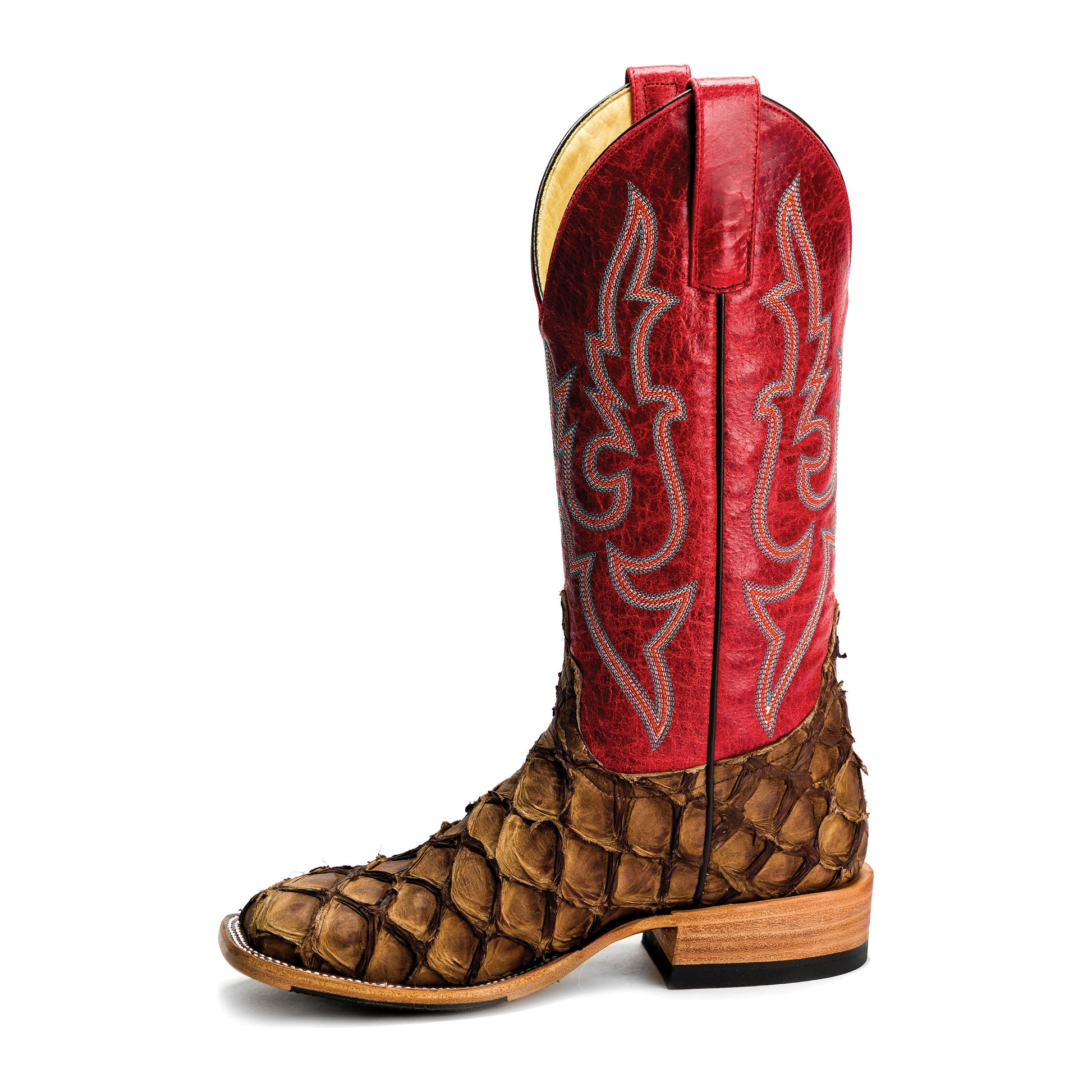 Macie Bean Cigar Matte Big Bass with Red Sinsation Top - Crazy House Western Wear