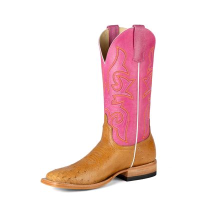 Women's Macie Bean Antique Saddle Smooth Ostrich with Pink Top M2011