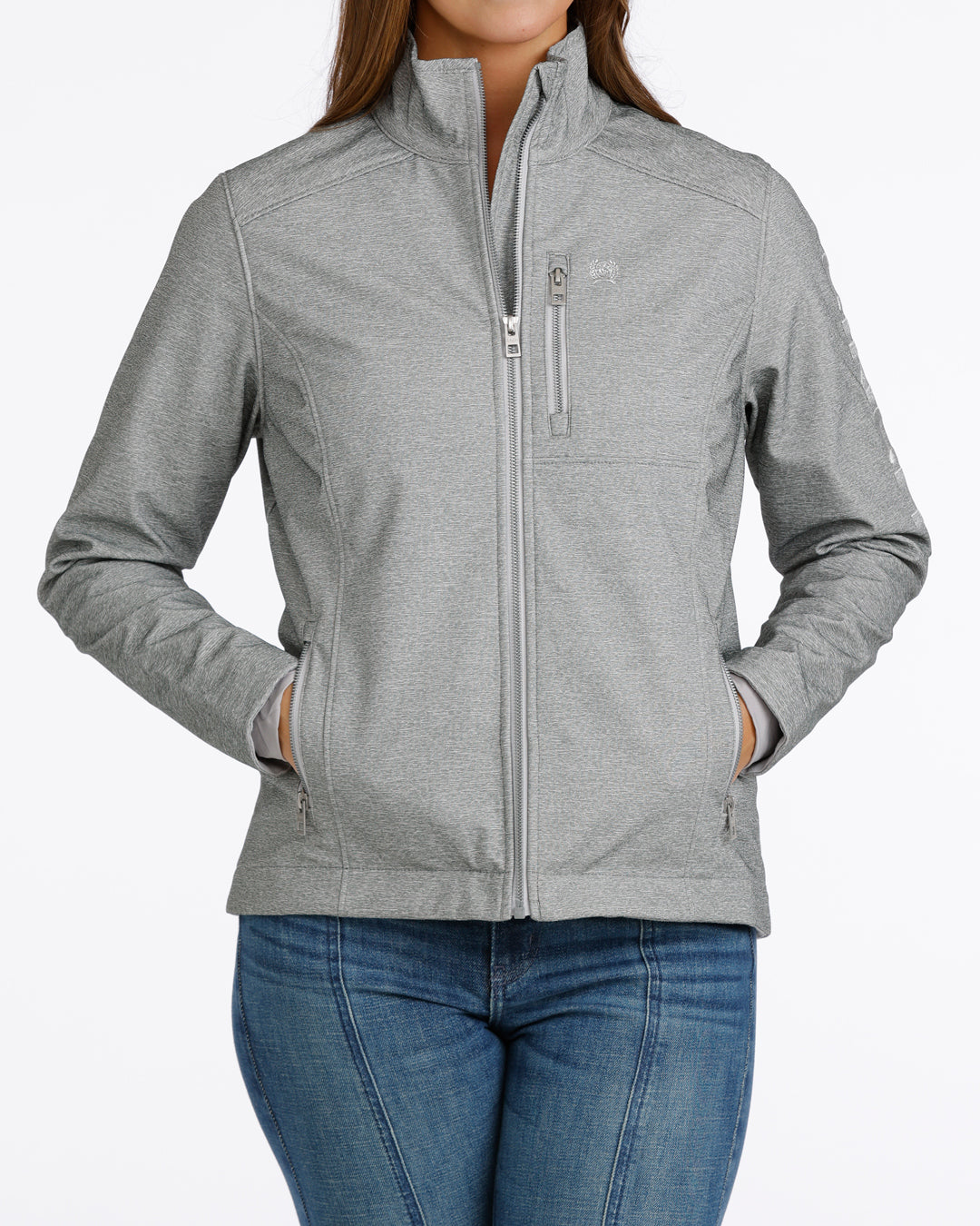 Cinch Women's Gray Bonded Zip Up Jacket MAJ9856008