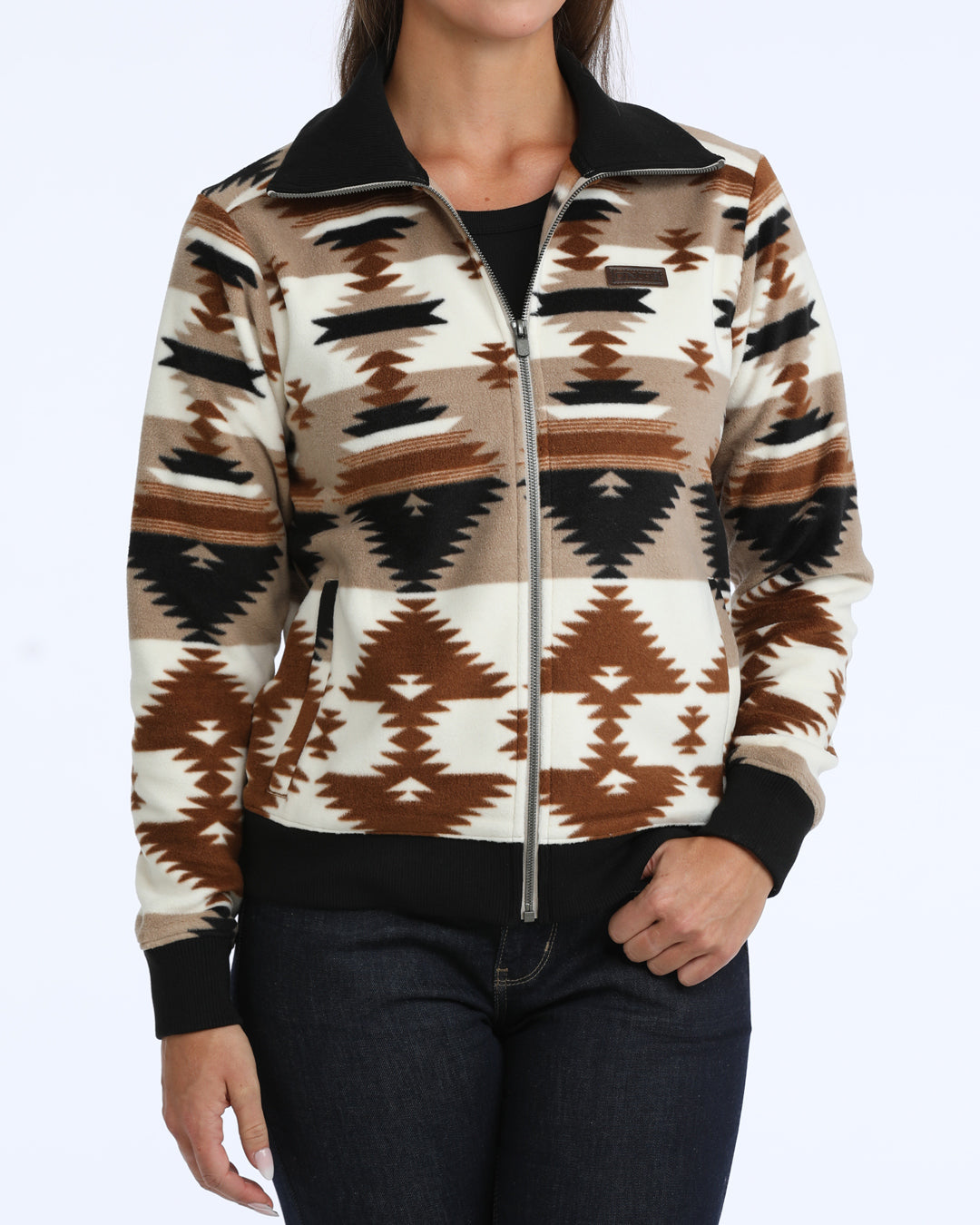Cinch Women's Khaki Full Zip Aztec Print Jacket MAJ9919003