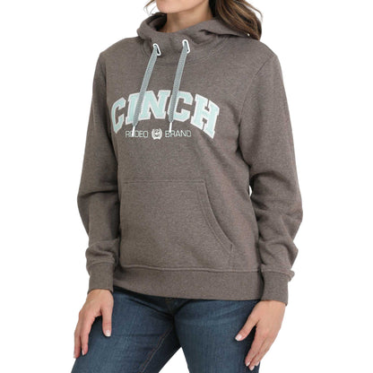 Women's Cinch Brown Logo Pullover Hoodie MAK7914002