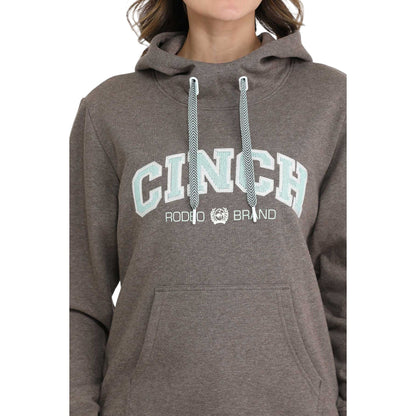 Women's Cinch Brown Logo Pullover Hoodie MAK7914002