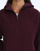 Cinch Women's Purple 1/2 Zip Ribbed Hoodie MAK7925001