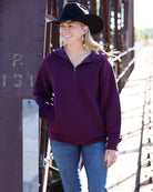 Cinch Women's Purple 1/2 Zip Ribbed Hoodie MAK7925001