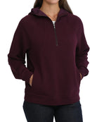 Cinch Women's Purple 1/2 Zip Ribbed Hoodie MAK7925001