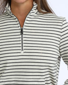 Cinch Women's Long Sleeve Black and White Striped Sweatshirt MAK7926001