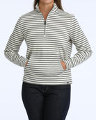 Cinch Women's Long Sleeve Black and White Striped Sweatshirt MAK7926001