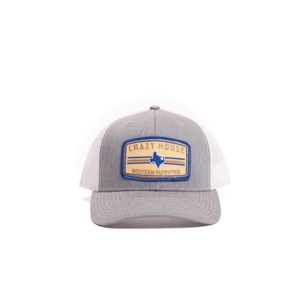 Crazy House Unisex Grey and White Snapback with Outfitter Patch - Crazy House Western Wear