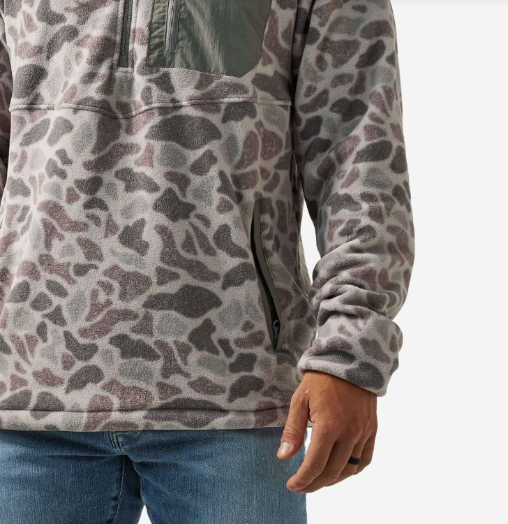 Burlebo Men's Classic Deer Camo Microfleece Quarter Zip MICF-CDC