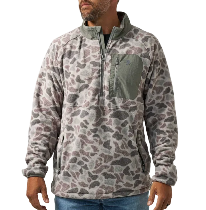Burlebo Men's Classic Deer Camo Microfleece Quarter Zip MICF-CDC