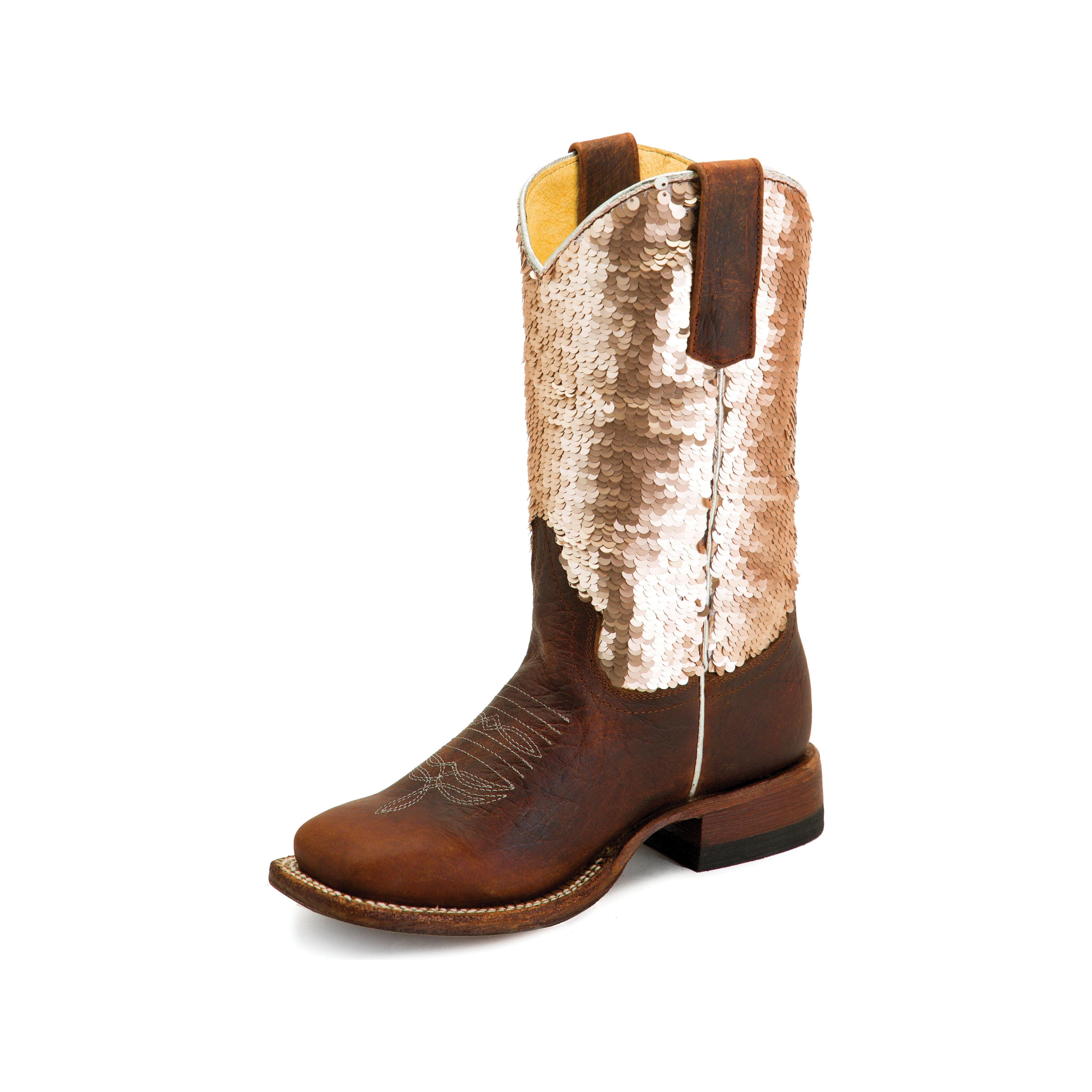 Girl's Macie Bean Distressed Bison with Sparkle Magic Top MK9153 - Crazy House Western Wear