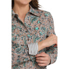 Women's Cinch Long Sleeve Button Up Brown Paisley Western Shirt MSW9164246 - Crazy House Western Wear