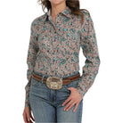 Women's Cinch Long Sleeve Button Up Brown Paisley Western Shirt MSW9164246 - Crazy House Western Wear