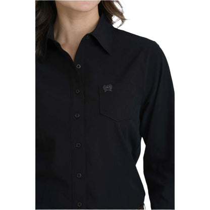 Women's Cinch Black Long Sleeve Arenaflex Shirt MSW9164253