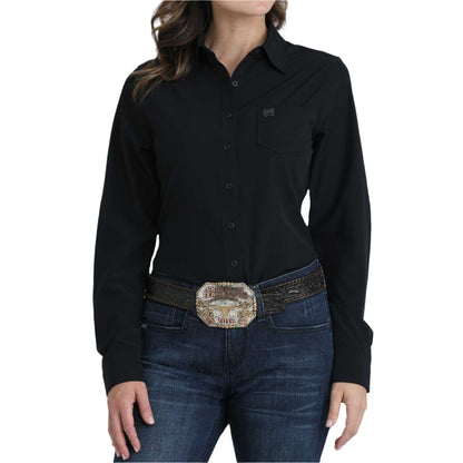 Women's Cinch Black Long Sleeve Arenaflex Shirt MSW9164253