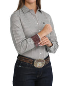 Cinch Women's Long Sleeve Button Up Striped Shirt MSW9164282