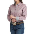 Women's Cinch Lilac Long Sleeve Micro Striped Button Up Western Shirt MSW9165084