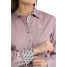 Women's Cinch Lilac Long Sleeve Micro Striped Button Up Western Shirt MSW9165084