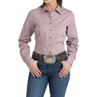 Women's Cinch Lilac Long Sleeve Micro Striped Button Up Western Shirt MSW9165084
