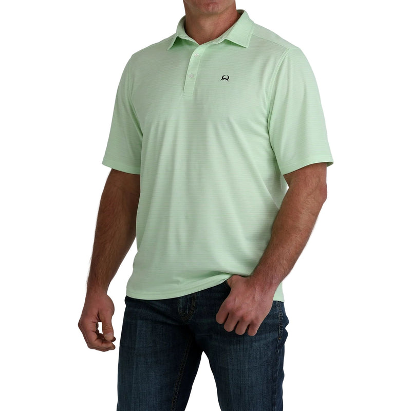 Men's Cinch Short Sleeve Green Arenaflex Polo MTK1865042