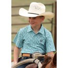 Boy's Cinch Blue Printed Polo MTK7600014