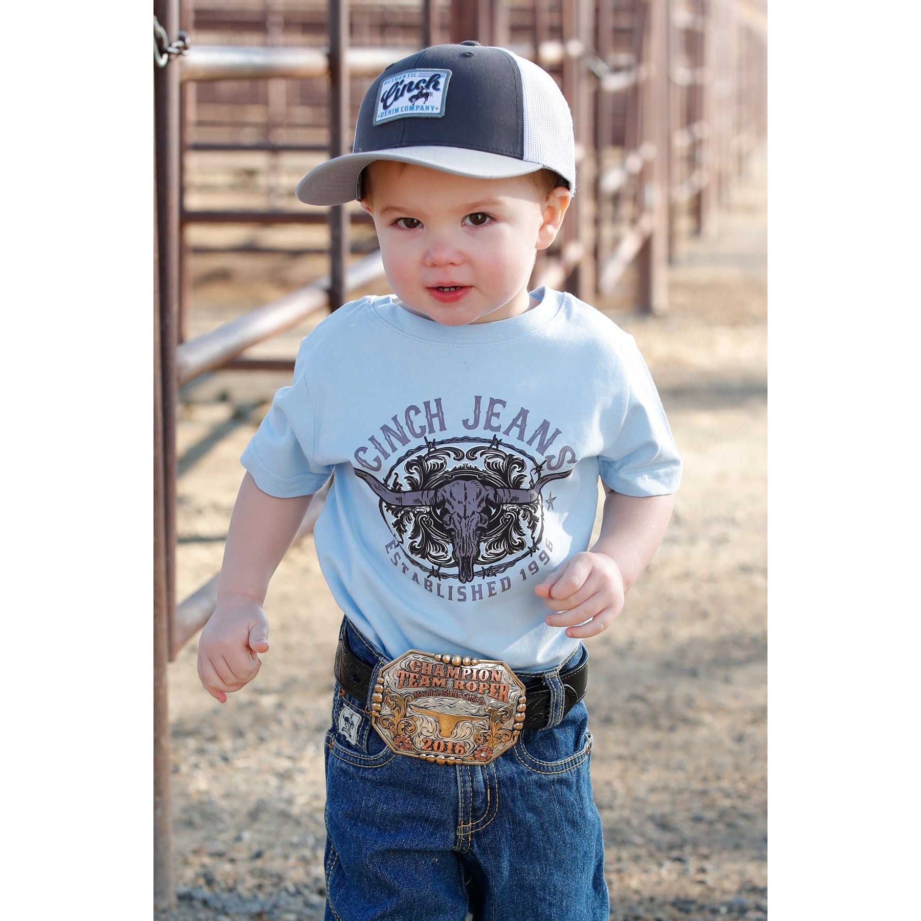 Boy's Toddler Light Blue Longhorn Graphic T-shirt MTT7672066