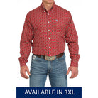 Men's Cinch Red Long Sleeve Patterned Button Down Shirt MTW105945X-RED - Crazy House Western Wear