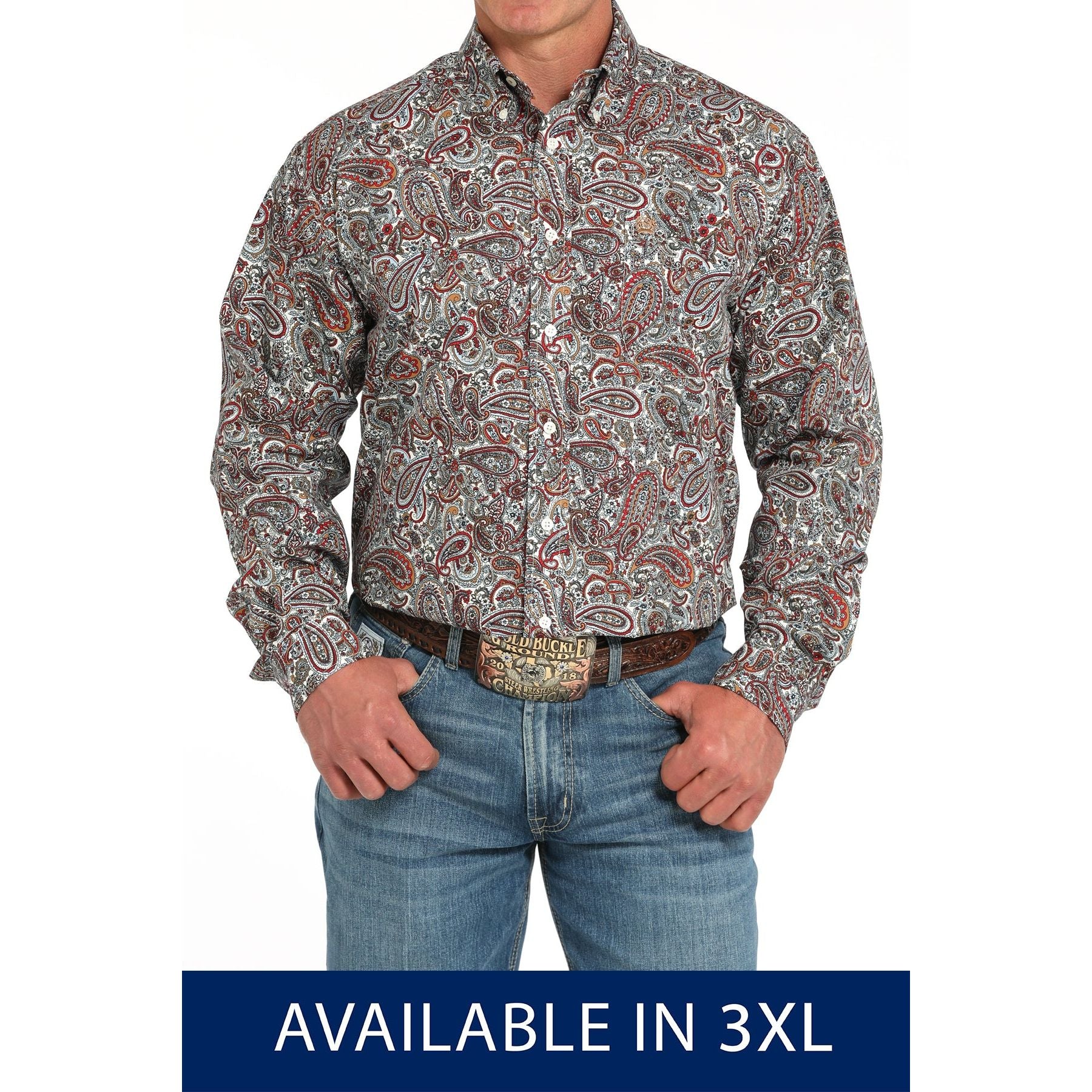 Men's Cinch Long Sleeve Paisley Button Down Western Shirt MTW105947X-MUL - Crazy House Western Wear