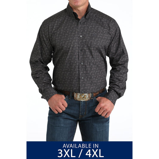 Men's Cinch Charcoal Paisley Print Long Sleeve MTW105959X