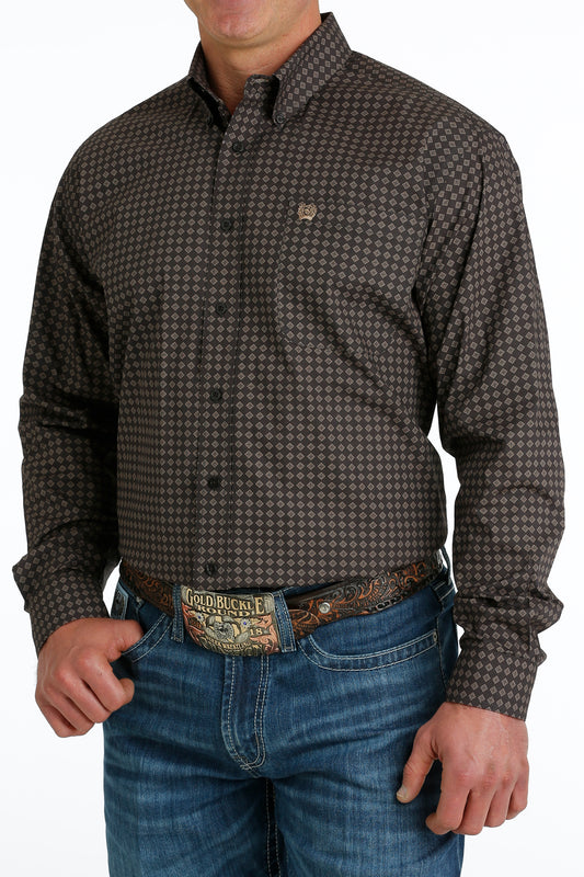 Cinch Geometric Pattern Button-Down Western Shirt - Crazy House Western Wear