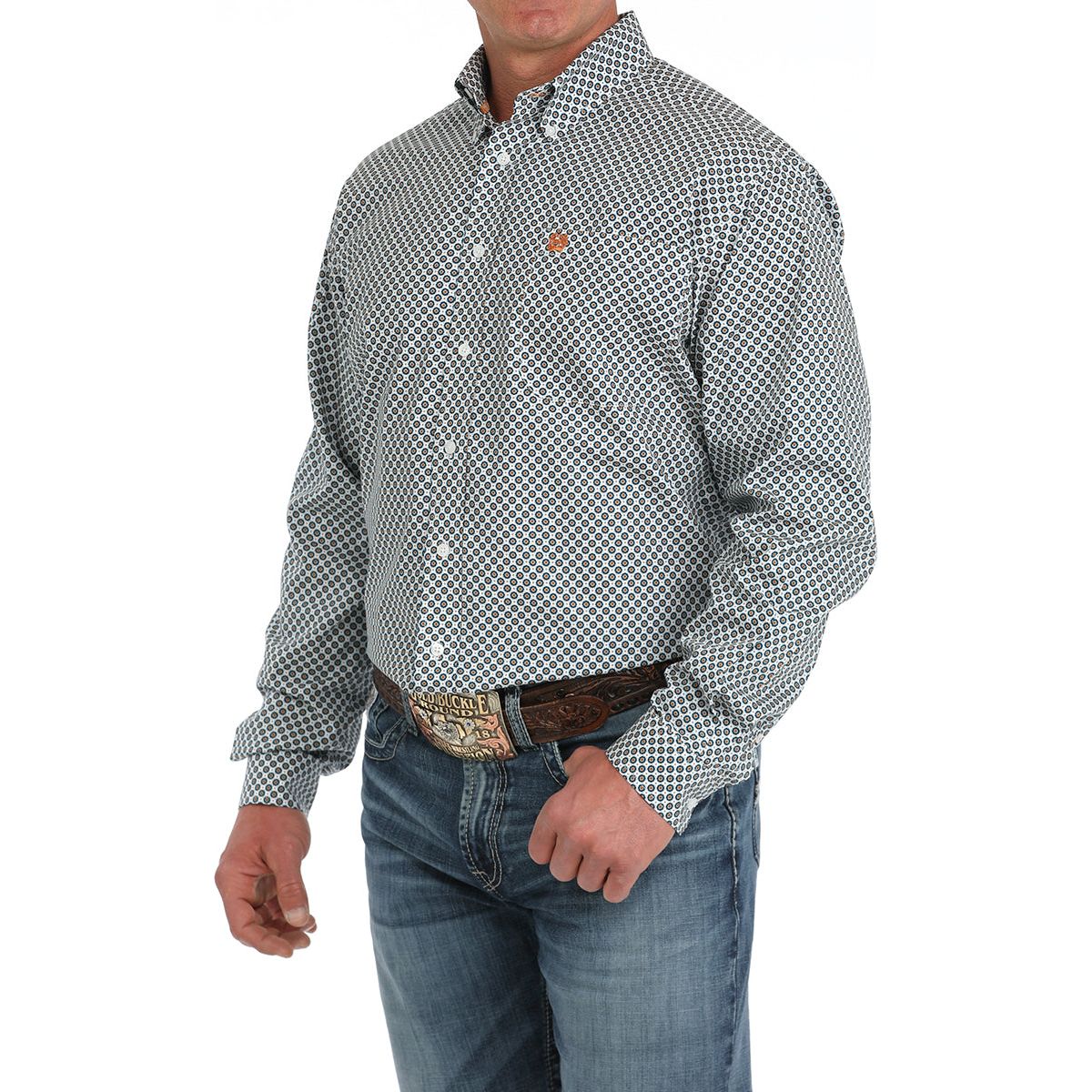 Men's Cinch Geometric Print Button-Down Western Shirt MTW1105885 - Crazy House Western Wear
