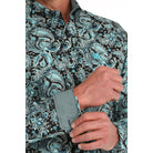Men's Cinch Green Patterned Long Sleeve Button UP MTW1105907 - Crazy House Western Wear