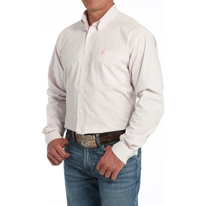 Men's Cinch Button Up White Long Sleeve Shirt MTW1105912 - Crazy House Western Wear