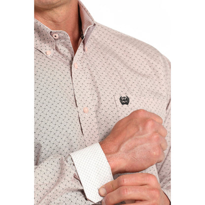 Men's Cinch Cream Patterned Long Sleeve Shirt MTW1105913 - Crazy House Western Wear