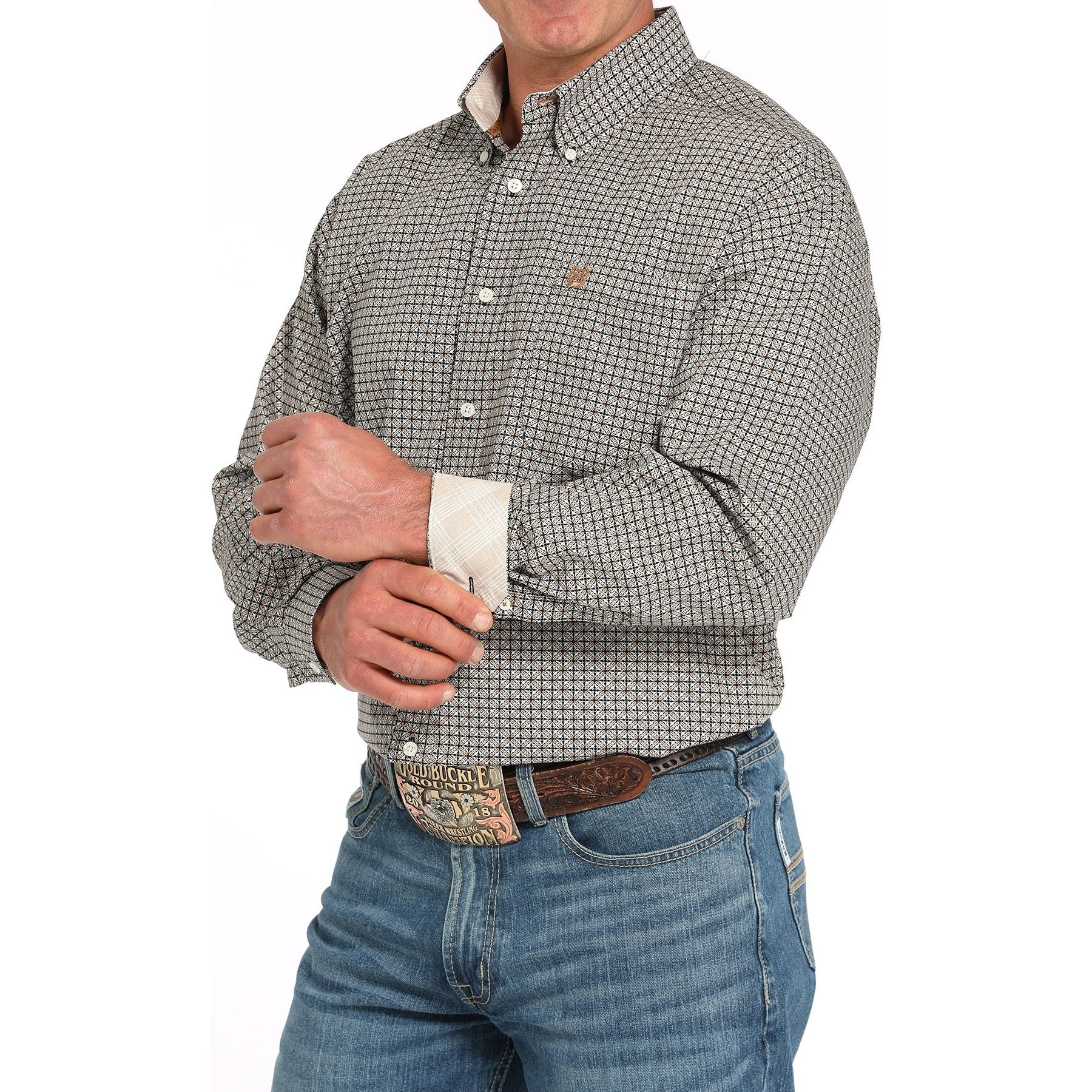 Men's Cinch Long Sleeve Patterned Button Down Shirt MTW1105941-MUL - Crazy House Western Wear