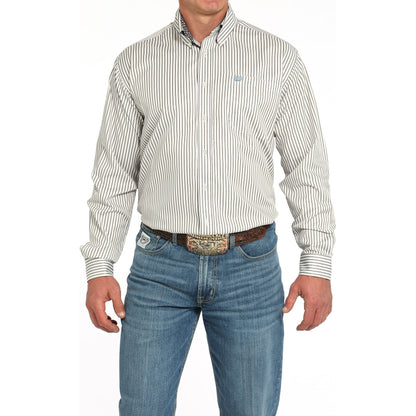 Men's Cinch Striped Print Long Sleeve Button-down Shirt MTW1105952-CRE - Crazy House Western Wear