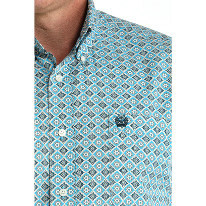 Men's Cinch Blue Print Long SLeeve Button Down Shirt MTW1105955 - Crazy House Western Wear