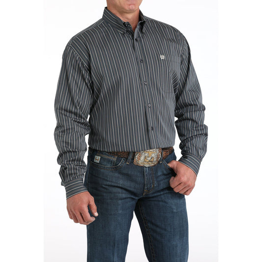 Men's Cinch Striped Long Sleeve Button Up Shirt MTW1105958