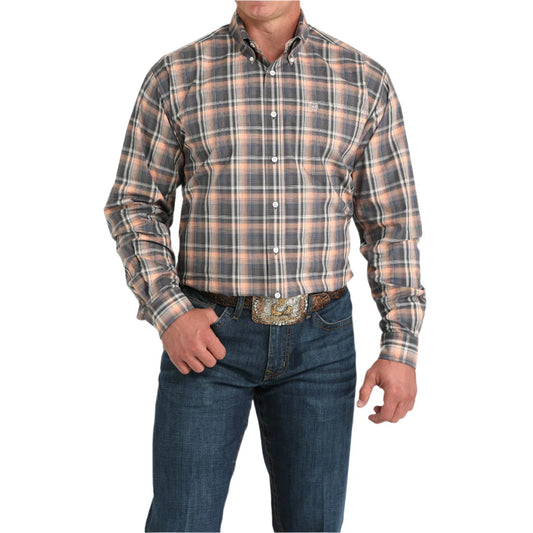 Men's Cinch Multi Color Plaid Print Button Down Shirt MTW1105965 - Crazy House Western Wear