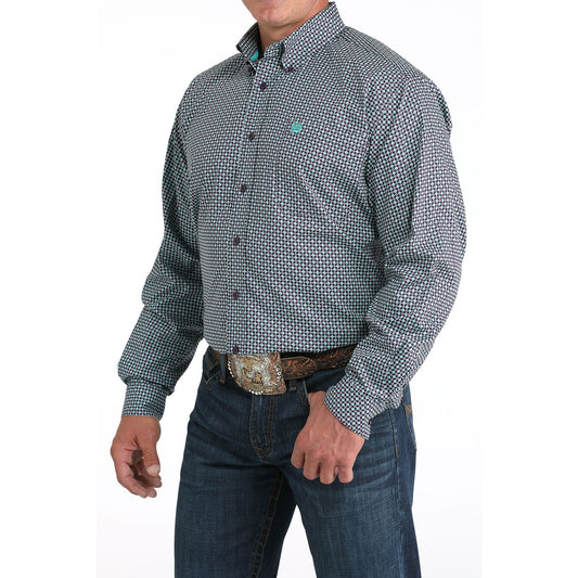 Men's Cinch Geometric Print Long Sleeve Shirt MTW1105972