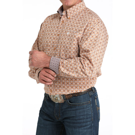 Men's Cinch Purple and Brown Western Long Sleeve Shirt MTW1105979
