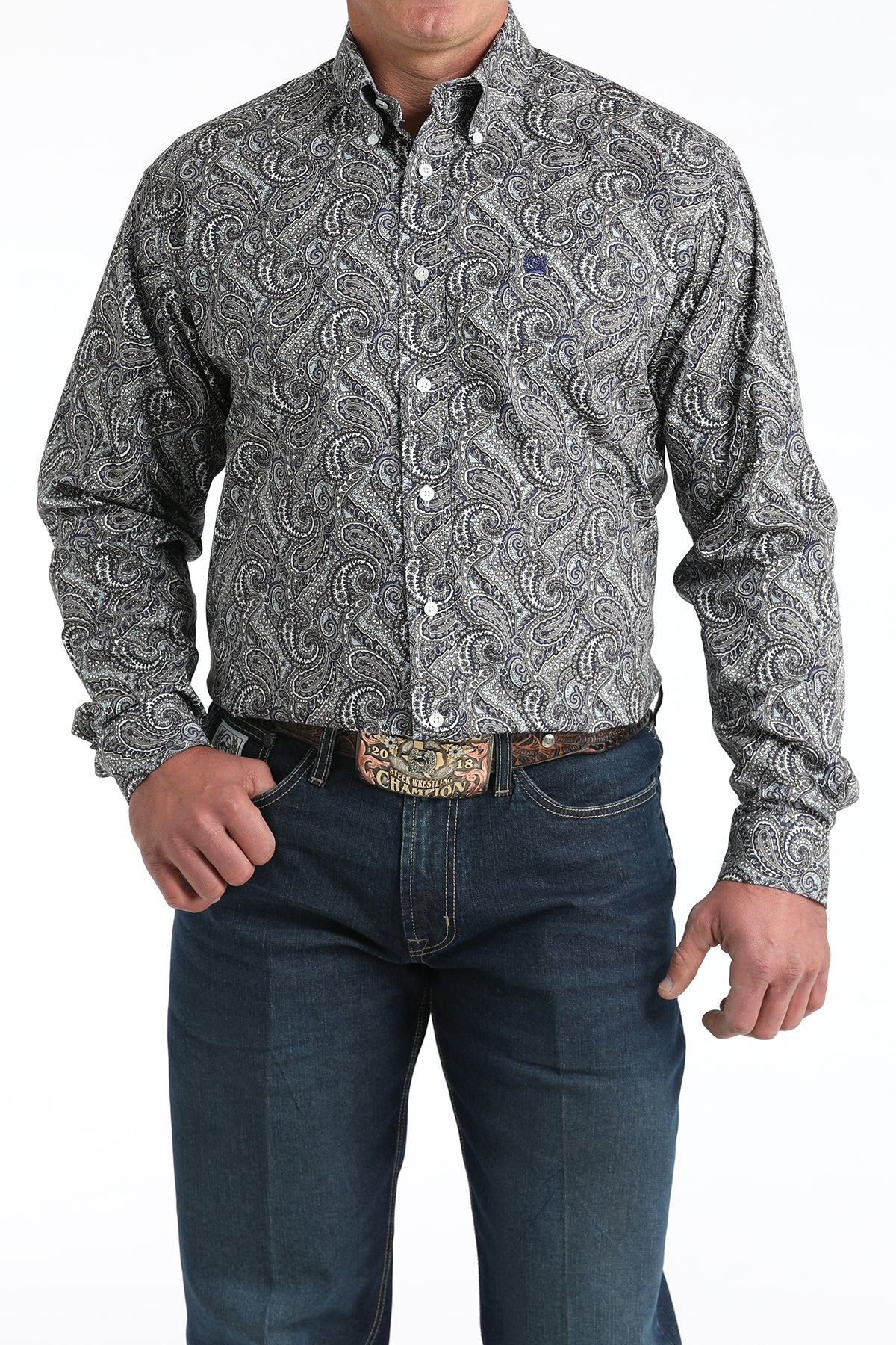 Men's Cinch Multi Paisley Print Button Down Shirt MTW1106001