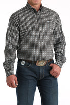 Men's Cinch Brown Geometric Print Button Down Shirt MTW1106002