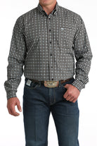 Men's Cinch Brown Geometric Print Button Down Shirt MTW1106002